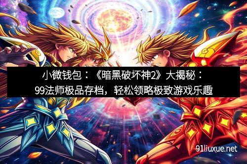 小微钱包：《暗黑破坏神2》大揭秘：99法师极品存档，轻松领略极致游戏乐趣